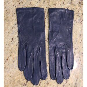 New? Vintage Size S 6.5 Navy Blue Soft Leather Silk Lined Formal 8" Gloves Franc